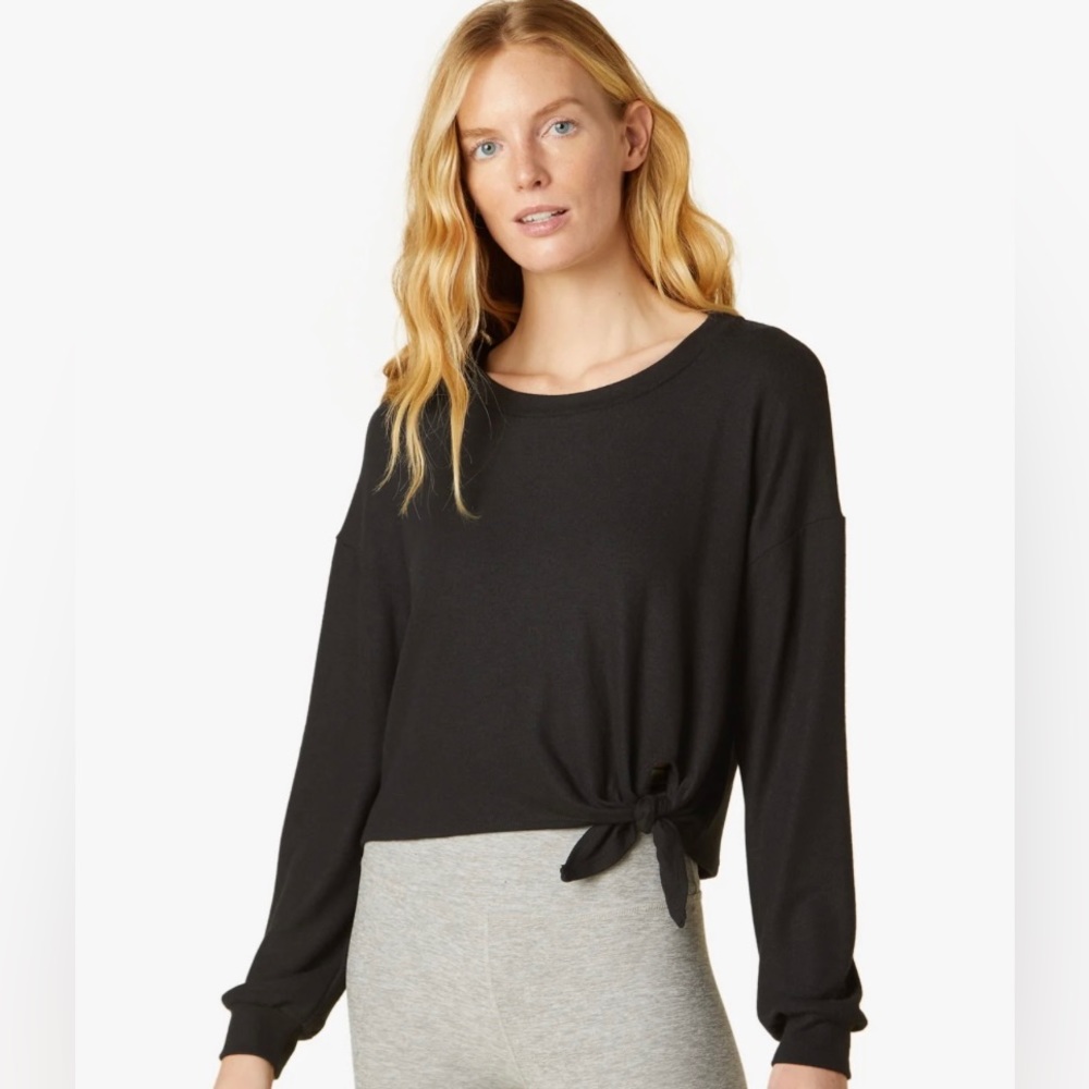 Beyond Yoga Black Long Sleeve Smarten Up Pullover